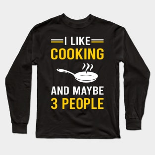 3 People Cooking Long Sleeve T-Shirt